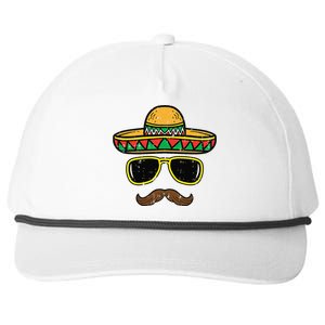 Sombrero Face Cinco De Mayo Mexican Fiesta Party Snapback Five-Panel Rope Hat