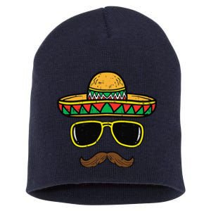 Sombrero Face Cinco De Mayo Mexican Fiesta Party Short Acrylic Beanie