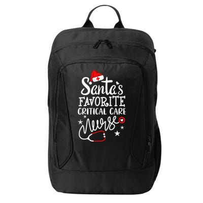 Santas Favorite Critical Care Nurse Merry Christmas Nurse Funny Gift City Backpack