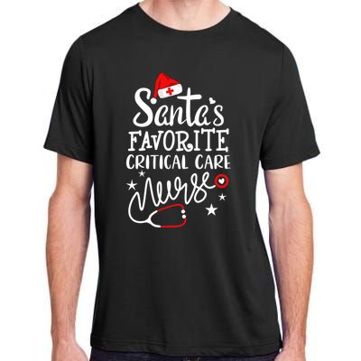 Santas Favorite Critical Care Nurse Merry Christmas Nurse Funny Gift Adult ChromaSoft Performance T-Shirt