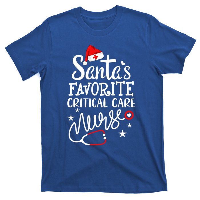 Santas Favorite Critical Care Nurse Merry Christmas Nurse Funny Gift T-Shirt