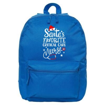 Santas Favorite Critical Care Nurse Merry Christmas Nurse Funny Gift 16 in Basic Backpack