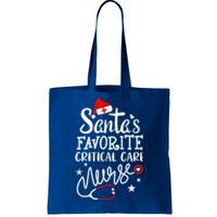 Santas Favorite Critical Care Nurse Merry Christmas Nurse Funny Gift Tote Bag