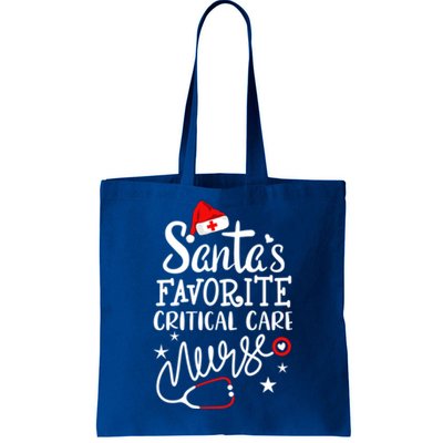 Santas Favorite Critical Care Nurse Merry Christmas Nurse Funny Gift Tote Bag