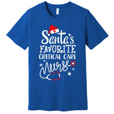 Santas Favorite Critical Care Nurse Merry Christmas Nurse Funny Gift Premium T-Shirt