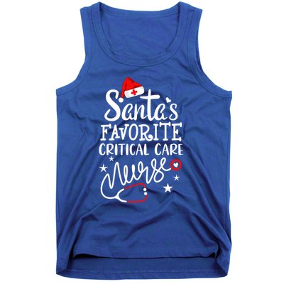 Santas Favorite Critical Care Nurse Merry Christmas Nurse Funny Gift Tank Top