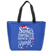 Santas Favorite Critical Care Nurse Merry Christmas Nurse Funny Gift Zip Tote Bag