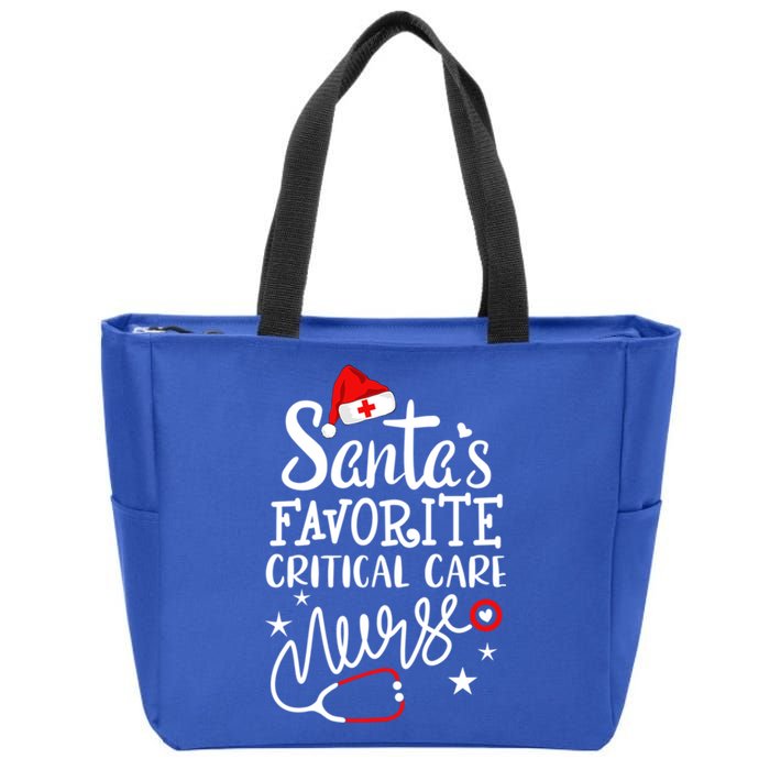 Santas Favorite Critical Care Nurse Merry Christmas Nurse Funny Gift Zip Tote Bag