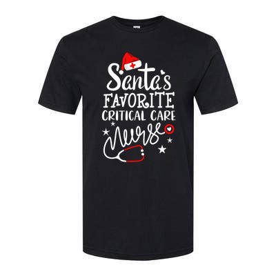 Santas Favorite Critical Care Nurse Merry Christmas Nurse Funny Gift Softstyle CVC T-Shirt