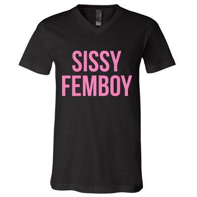 Sissy Femboy Crossdressing Aesthetic V-Neck T-Shirt
