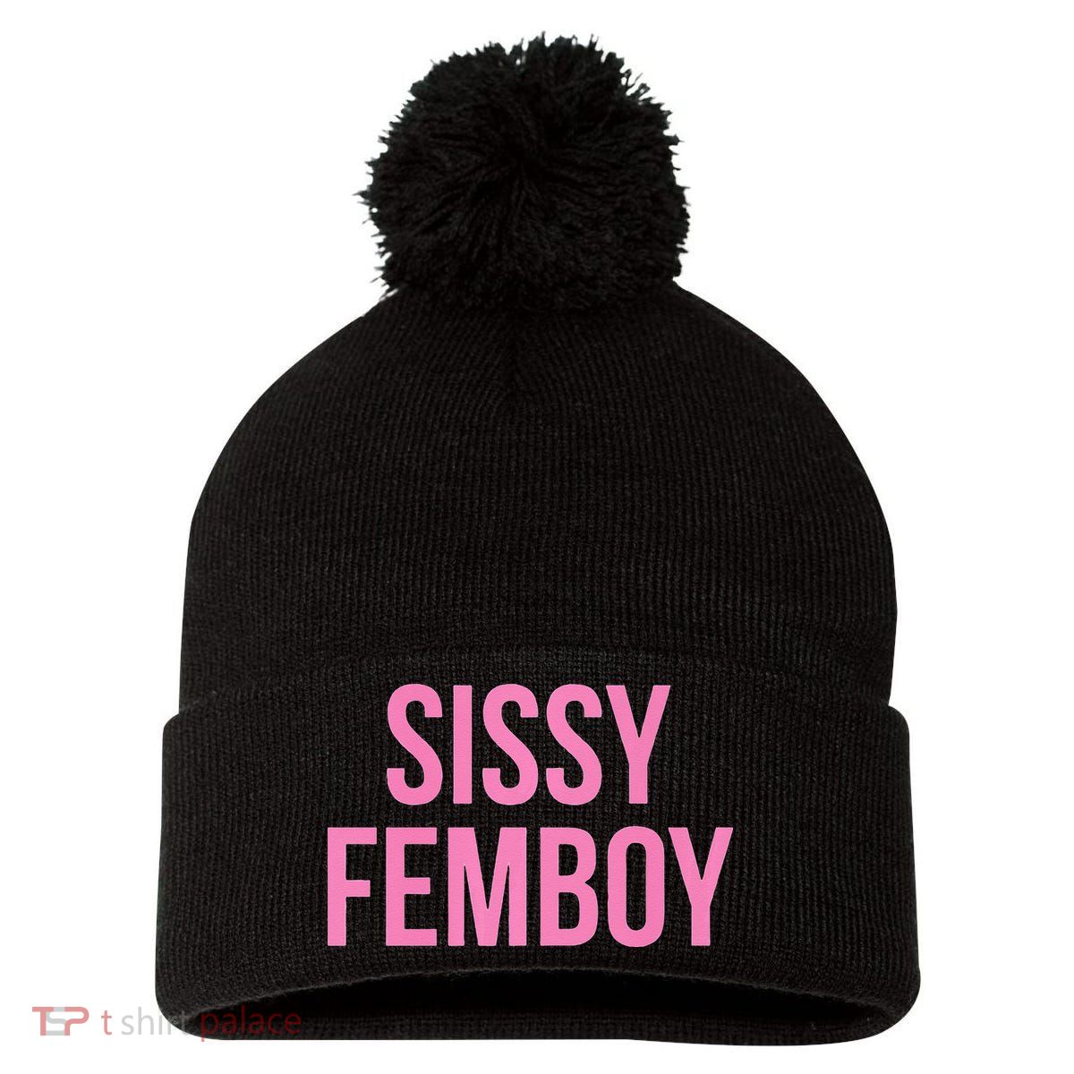 Sissy Femboy Crossdressing Aesthetic Pom Pom 12in Knit Beanie