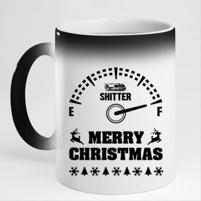 Shitters Full Christmas 11oz Black Color Changing Mug