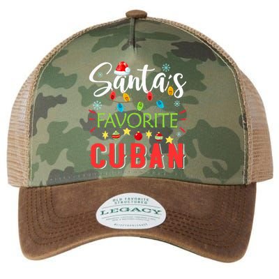 Santa's Favorite Cuban Xmas Light Santa Hat Christmas Gift Legacy Tie Dye Trucker Hat