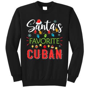 Santa's Favorite Cuban Xmas Light Santa Hat Christmas Gift Sweatshirt