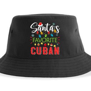 Santa's Favorite Cuban Xmas Light Santa Hat Christmas Gift Sustainable Bucket Hat