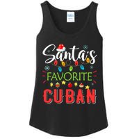 Santa's Favorite Cuban Xmas Light Santa Hat Christmas Gift Ladies Essential Tank