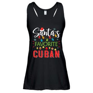 Santa's Favorite Cuban Xmas Light Santa Hat Christmas Gift Ladies Essential Flowy Tank