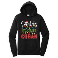 Santa's Favorite Cuban Xmas Light Santa Hat Christmas Gift Women's Pullover Hoodie