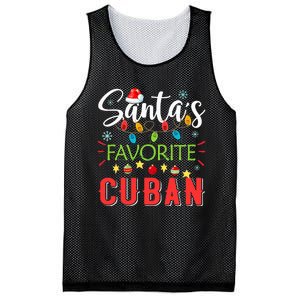 Santa's Favorite Cuban Xmas Light Santa Hat Christmas Gift Mesh Reversible Basketball Jersey Tank