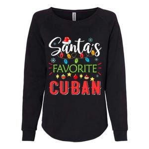 Santa's Favorite Cuban Xmas Light Santa Hat Christmas Gift Womens California Wash Sweatshirt