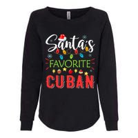 Santa's Favorite Cuban Xmas Light Santa Hat Christmas Gift Womens California Wash Sweatshirt