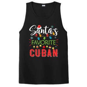 Santa's Favorite Cuban Xmas Light Santa Hat Christmas Gift PosiCharge Competitor Tank