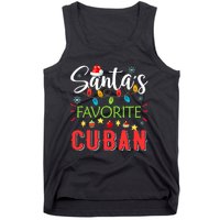 Santa's Favorite Cuban Xmas Light Santa Hat Christmas Gift Tank Top