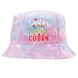 Santa's Favorite Cuban Xmas Light Santa Hat Christmas Gift Tie-Dyed Bucket Hat