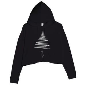 Sparkling Faith Christmas Tree Crop Fleece Hoodie