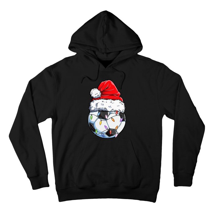 Soccer Football Christmas Santa Hat Hilarious Xmas Gift Hoodie