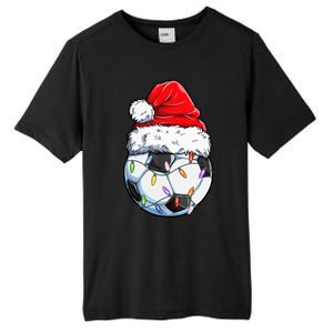 Soccer Football Christmas Santa Hat Hilarious Xmas Gift Tall Fusion ChromaSoft Performance T-Shirt