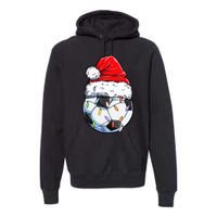 Soccer Football Christmas Santa Hat Hilarious Xmas Gift Premium Hoodie