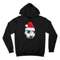 Soccer Football Christmas Santa Hat Hilarious Xmas Gift Tall Hoodie