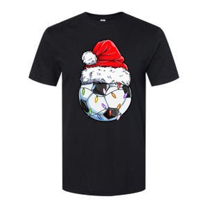 Soccer Football Christmas Santa Hat Hilarious Xmas Gift Softstyle CVC T-Shirt