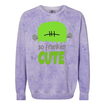 So Franken Cute Frankenstein Halloween Colorblast Crewneck Sweatshirt