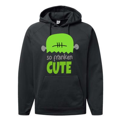 So Franken Cute Frankenstein Halloween Performance Fleece Hoodie