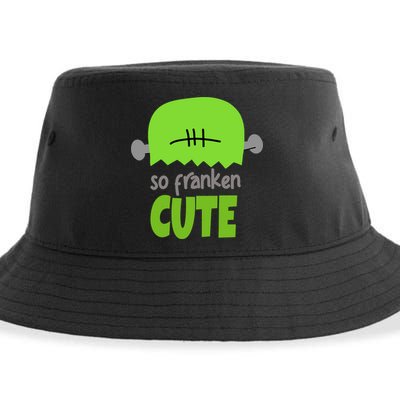 So Franken Cute Frankenstein Halloween Sustainable Bucket Hat