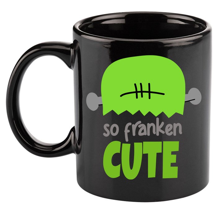 So Franken Cute Frankenstein Halloween 11oz C Handle Ceramic Mug