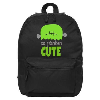 So Franken Cute Frankenstein Halloween 16 in Basic Backpack