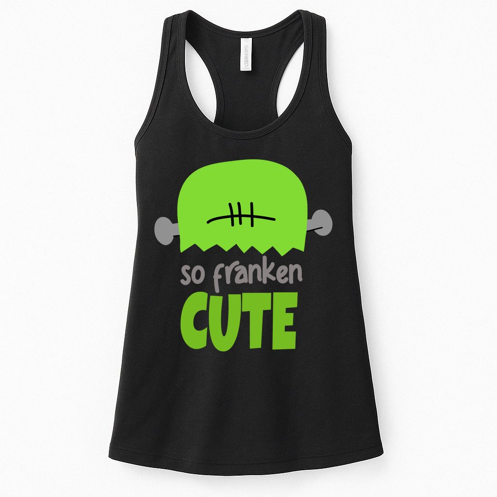 So Franken Cute Frankenstein Halloween Womens Tank Top