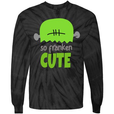 So Franken Cute Frankenstein Halloween Tie-Dye Long Sleeve Shirt