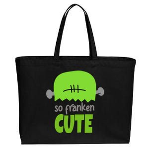 So Franken Cute Frankenstein Halloween Cotton Canvas Jumbo Tote