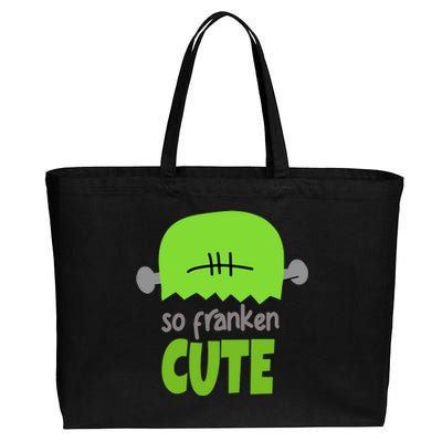 So Franken Cute Frankenstein Halloween Cotton Canvas Jumbo Tote