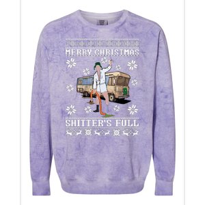 Shitters Full Christmas Ugly Christmas Vacation Colorblast Crewneck Sweatshirt