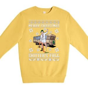 Shitters Full Christmas Ugly Christmas Vacation Premium Crewneck Sweatshirt