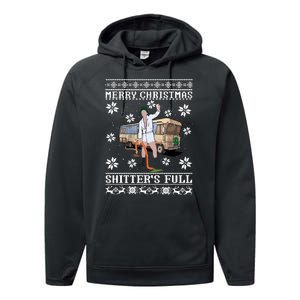 Shitters Full Christmas Ugly Christmas Vacation Performance Fleece Hoodie