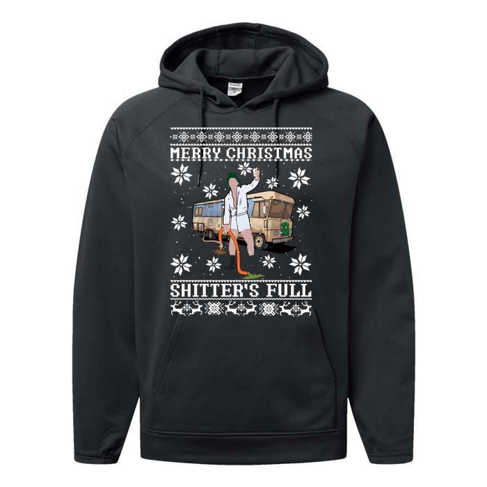 Shitters Full Christmas Ugly Christmas Vacation Performance Fleece Hoodie