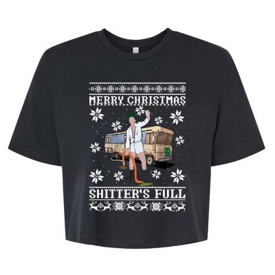 Shitters Full Christmas Ugly Christmas Vacation Bella+Canvas Jersey Crop Tee