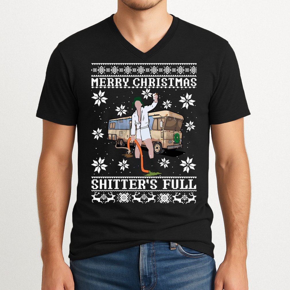 Shitters Full Christmas Ugly Christmas Vacation V-Neck T-Shirt