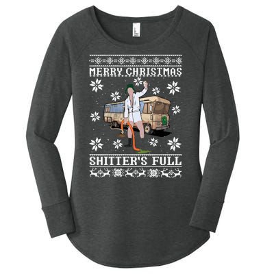 Shitters Full Christmas Ugly Christmas Vacation Women's Perfect Tri Tunic Long Sleeve Shirt